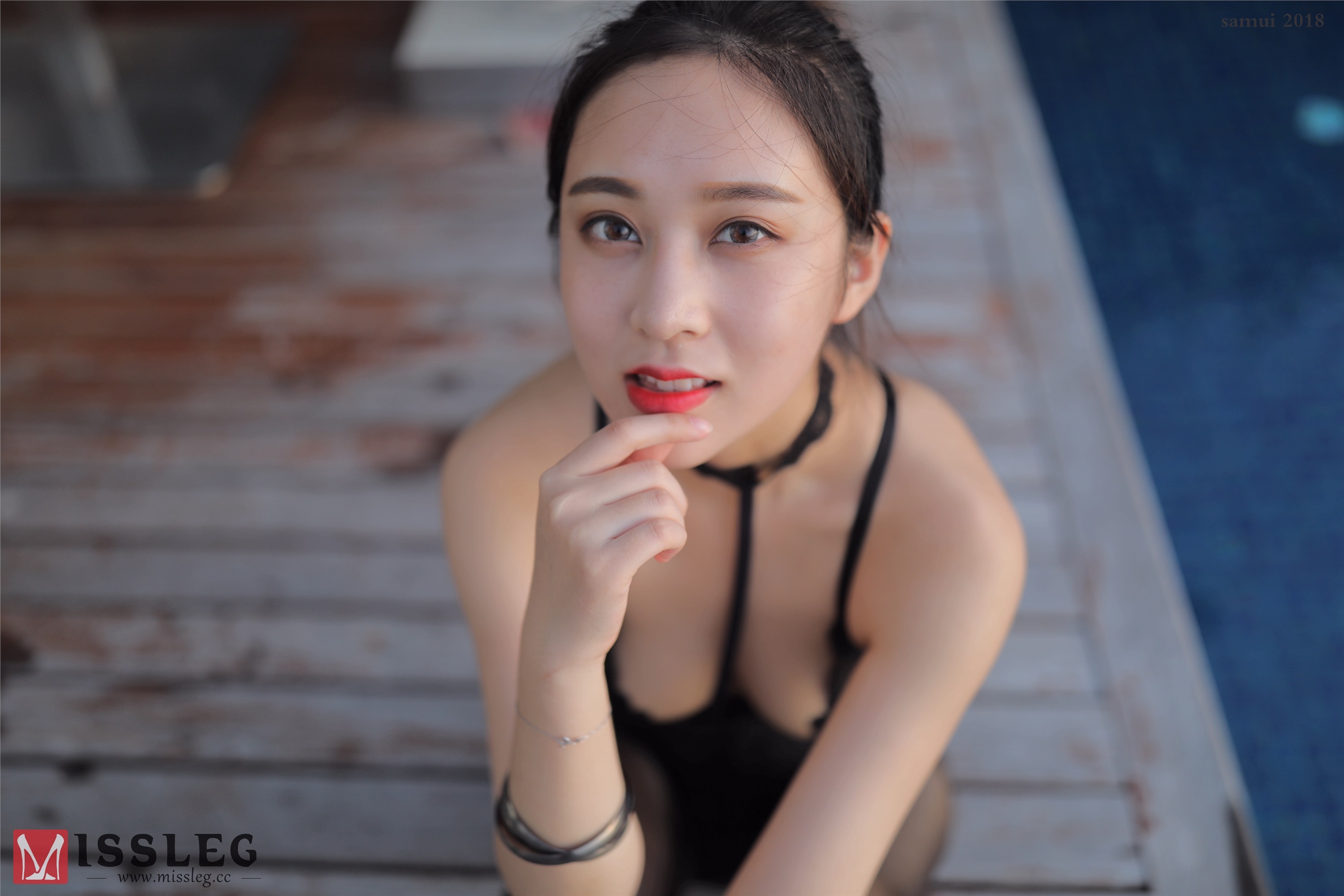 MISSLEG蜜丝  苏梅岛旅拍众筹系列 L003 黑色连体 乔依琳